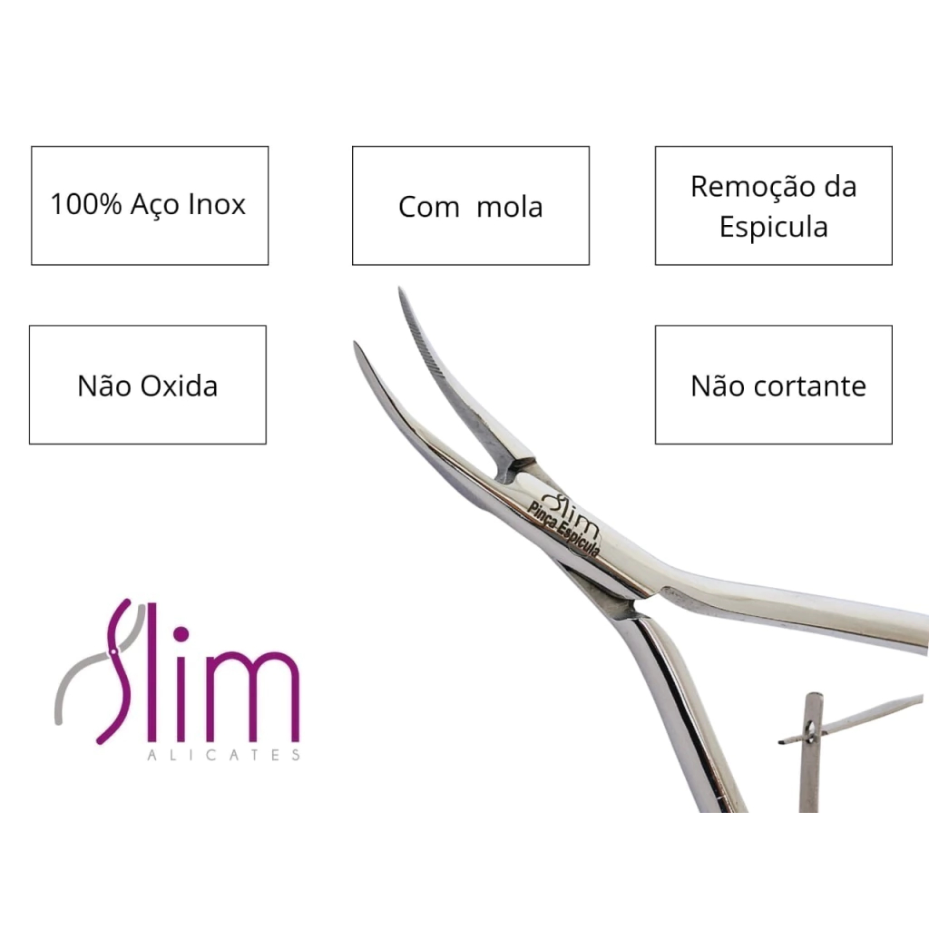 Pinça Espícula para Manicure e Podóloga - Precisão e Conforto