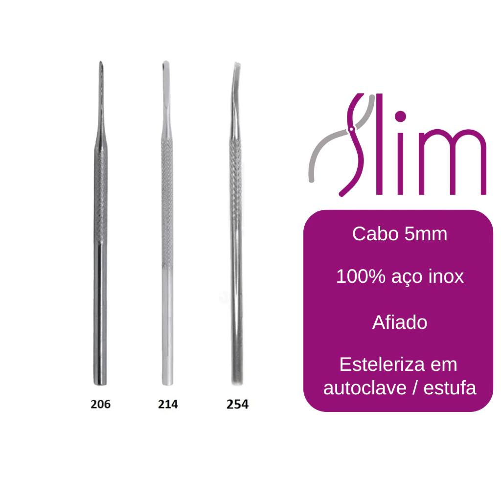 Kit Profissional de Podologia - Instrumentos N206, N214 e Formão N254