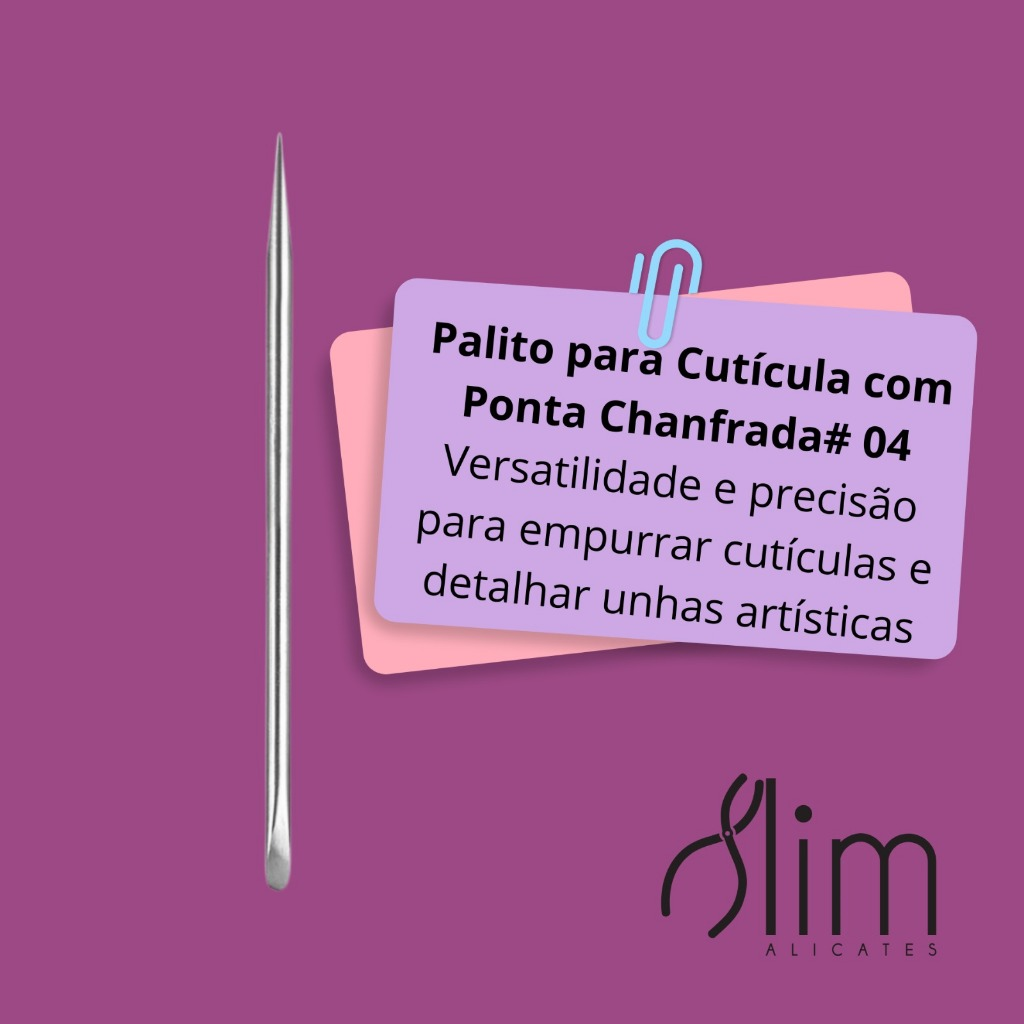 Kit Manicure Profissional 5 Itens - Espátulas Palitos - Aço Inox - Pedicure e Podologia Slim