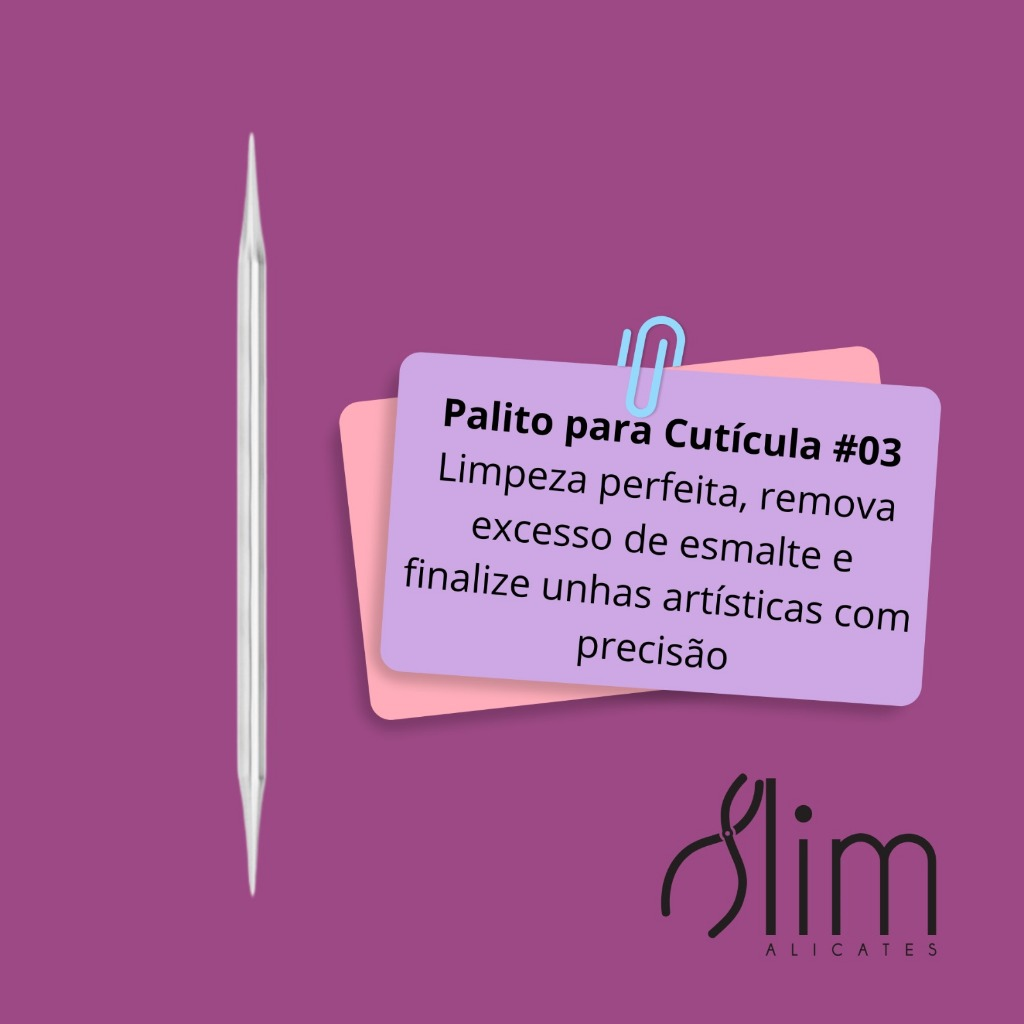 Kit Manicure Profissional 5 Itens - Espátulas Palitos - Aço Inox - Pedicure e Podologia Slim