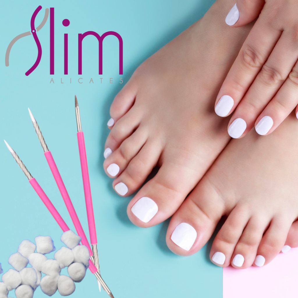 Kit 10 Espátulas Slim - Bastão Mista Unha Inox Com Silicone Cutelaria Manicure