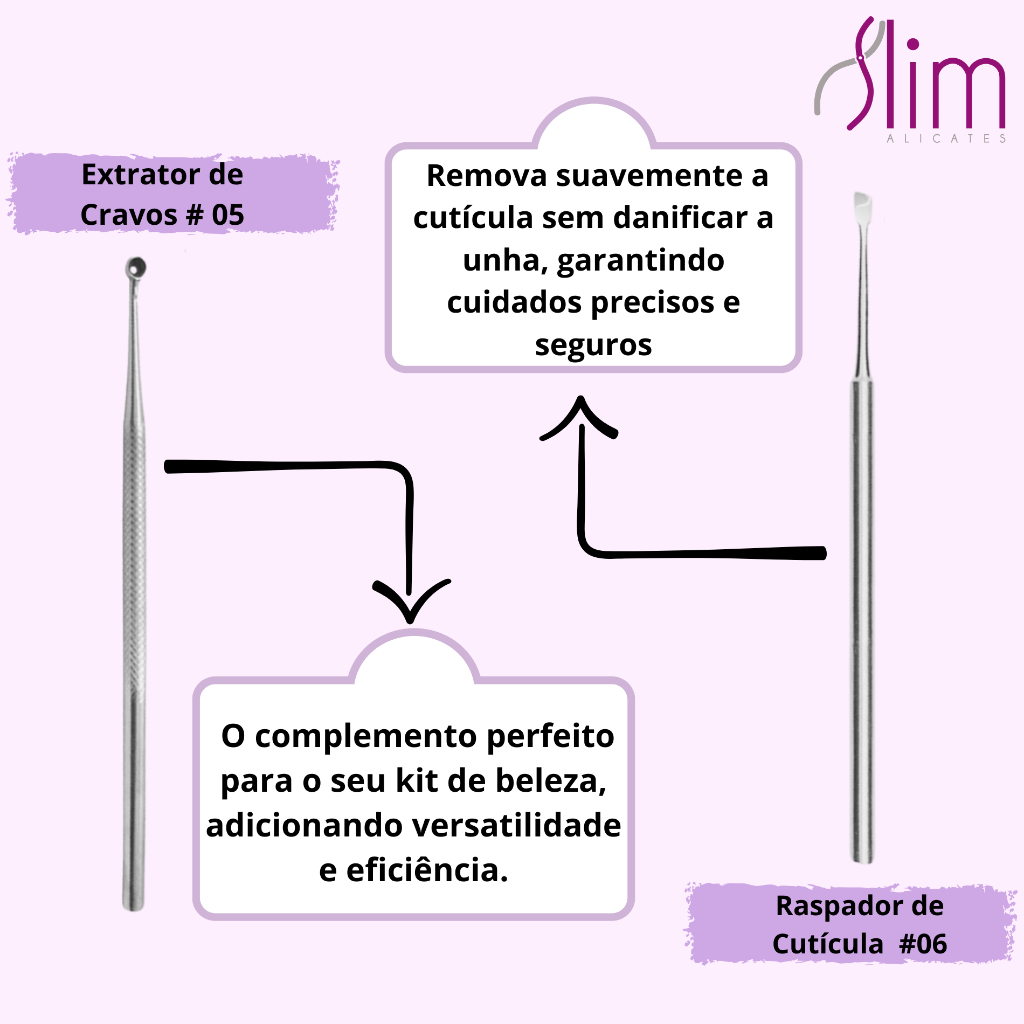 Kit Completo Com 12 Instrumentos Para Manicure Slim