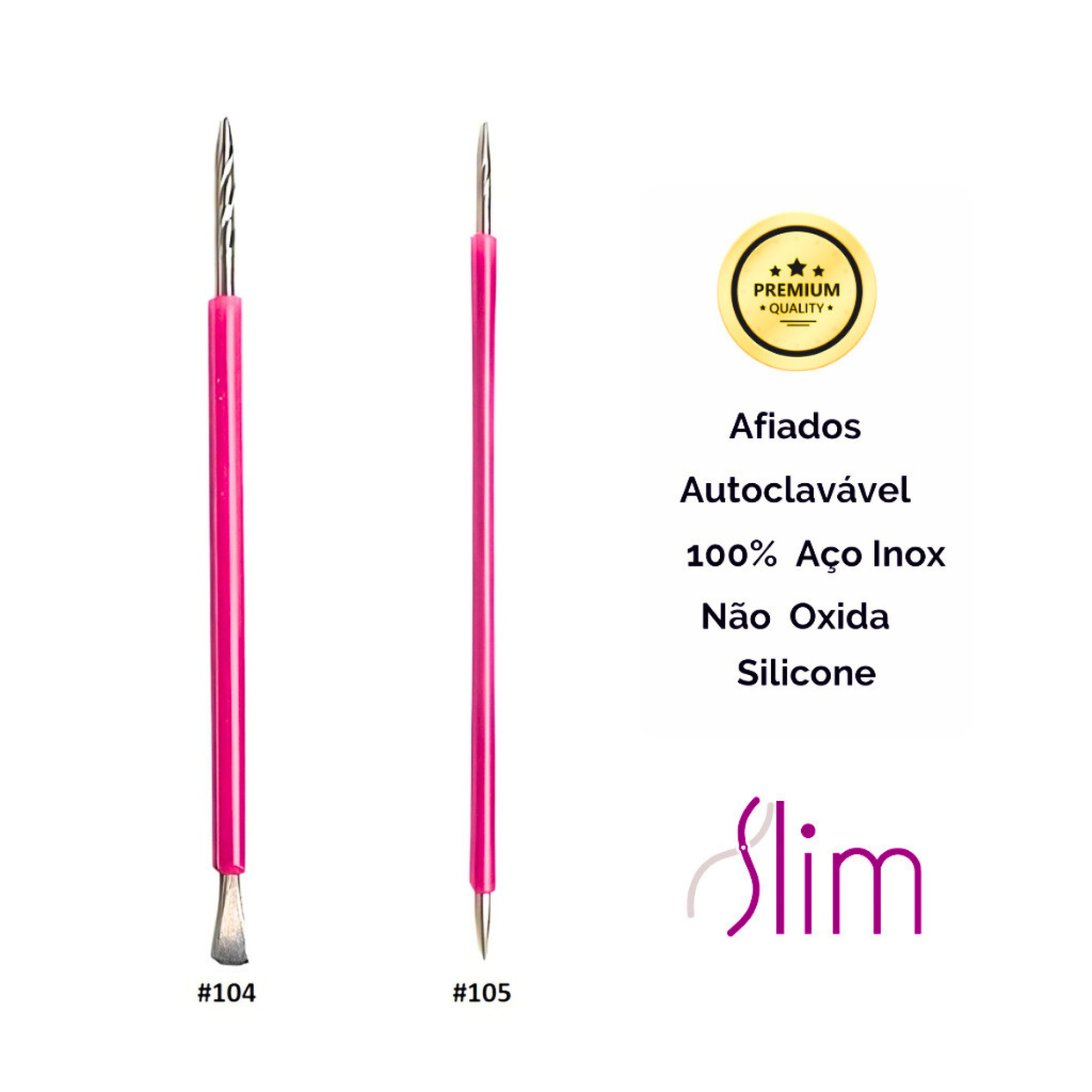 Palito unha + Espátula mista Slim Manicure Podologia