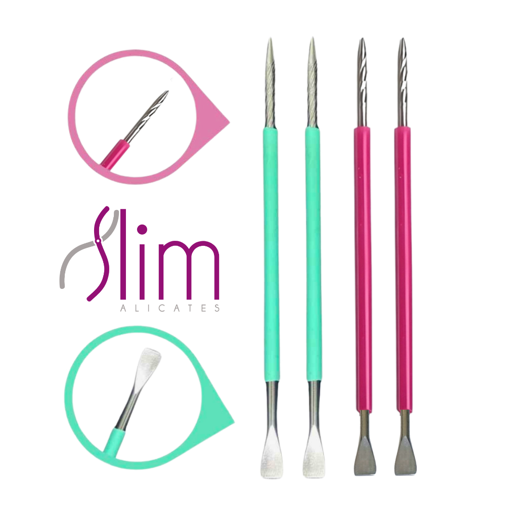 Kit 04 Espátulas Slim Bastão Inox Com Silicone