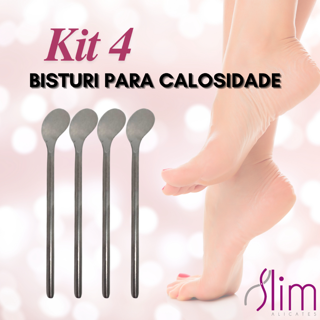 Kit com 04 Espátula para Calosidade aço inoxidável