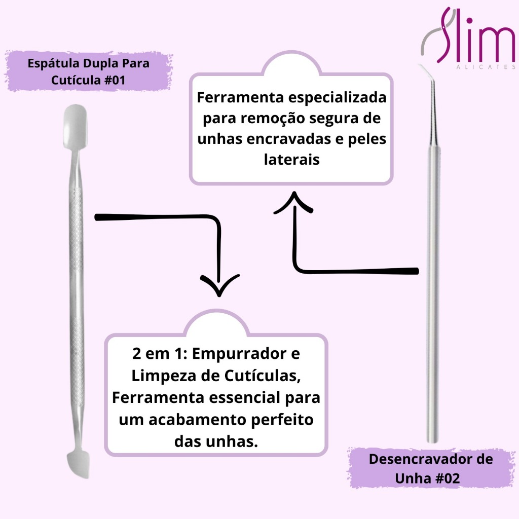 Kit Cutelaria Pedicure Profissional Instrumentos 7 Peças Inox Slim - Promoção