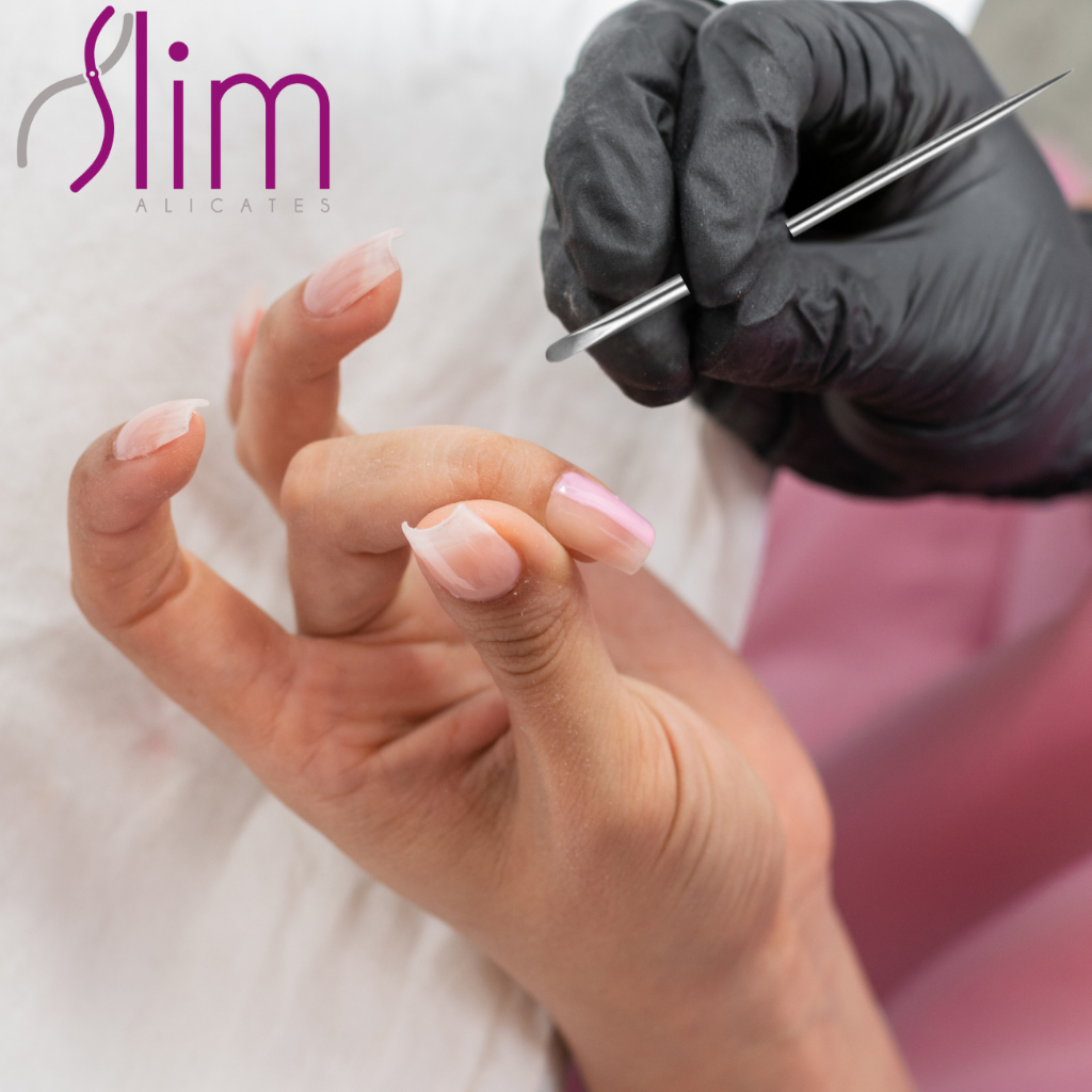 Kit 5 Palito Ponta Chanfrada Unha Manicure Profissional Inox Slim