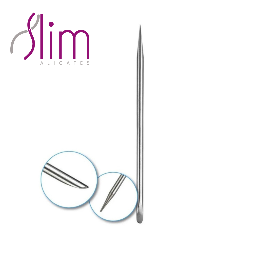 Kit 5 Palito Ponta Chanfrada Unha Manicure Profissional Inox Slim
