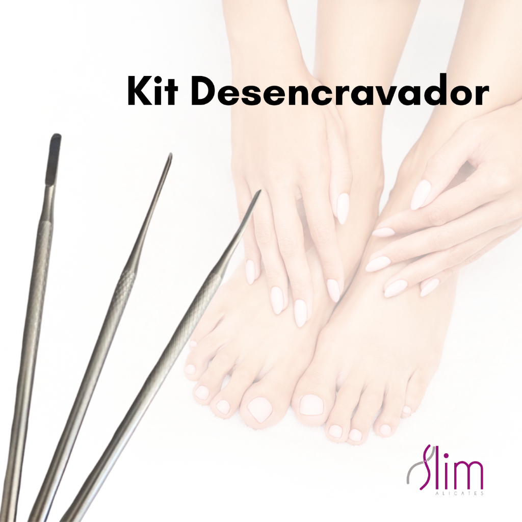 Kit Espátula Desencravador Slim Podologia - 3 Peças N206, N214 e Formão N254