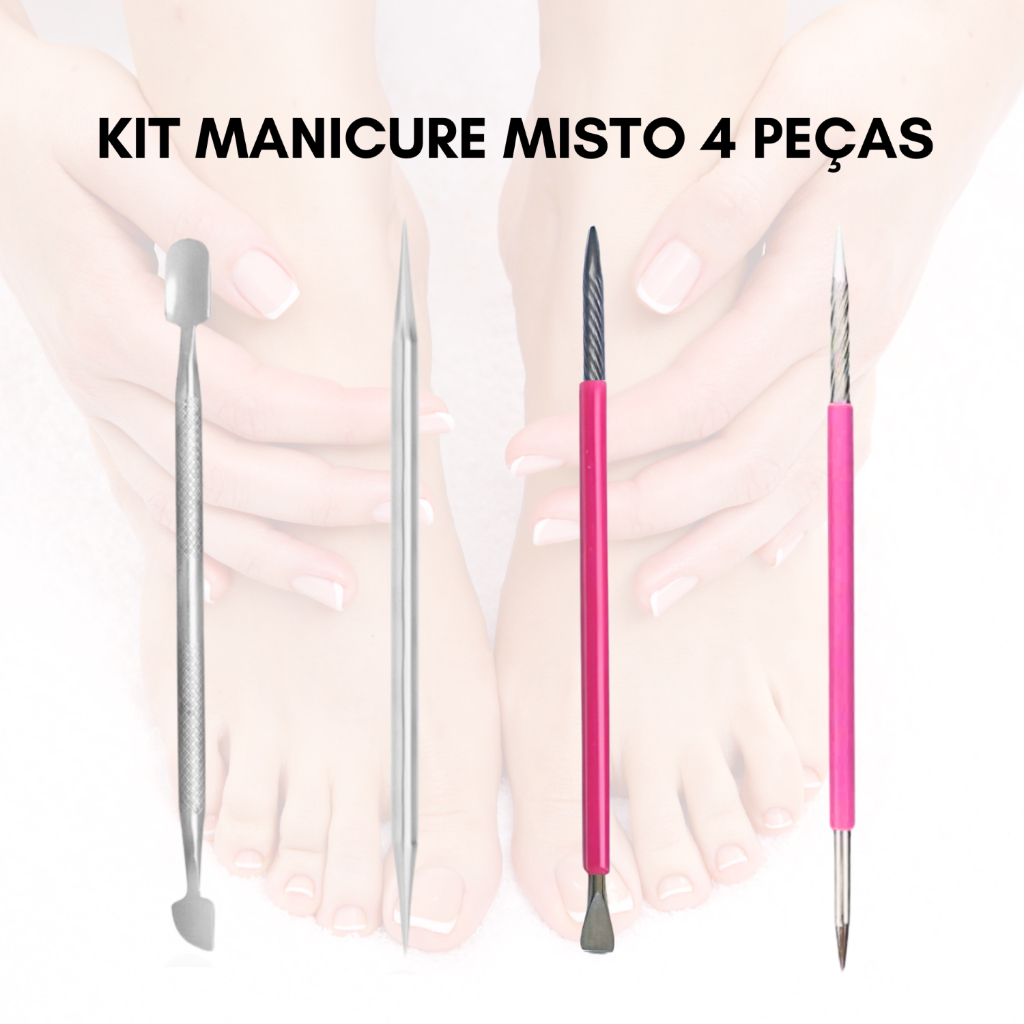 Kit Manicure Mista 4 itens - Slim - Cutelaria - Podologia